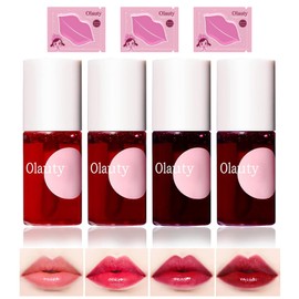 Flanoid 4 Colors Lip Tint Stain&3 Lip Masks Set,Multi-use Mini Waterproof Long Lasting Korean Lip and Cheek Stain,Moisturizing Non-Sticky, Girls Women Color Makeup