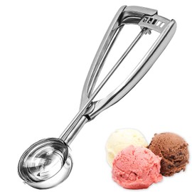 Ice Cream Scoops with Easy Trigger - Medium Sized (5cm) 304 Stainless Steel Cookie Scoop for Meatballs, Mellon Balls, Mashed Potatoes and Muffins