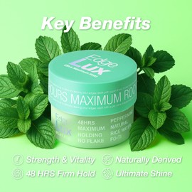 Lux Collection Edge Control Gel for 4C Hair – 48 Hour Maximum Hold Edge Control, Edge Lux with Castor Oil, Keratin & Biotin, Non-Flaking Styling Gel (1 Ounce, Peppermint)