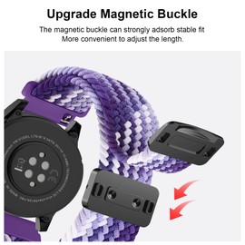Oumida Elastic Nylon Bracelet for Garmin Vivoactive 5 Wristband/Vivoactive 3 Music, Garmin Venu Sq/Venu Sq 2/Venu Sq 2 Music/Venu 2 Plus Bracelets, Braided Watch Strap with Magnetic Buckle