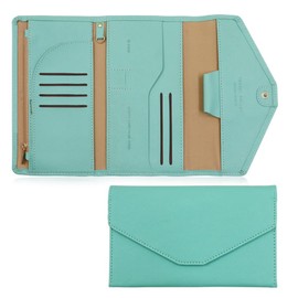 Haohai RFID Blocking Multifunction Travel Wallet for Passport Credit Card, Green, RFID