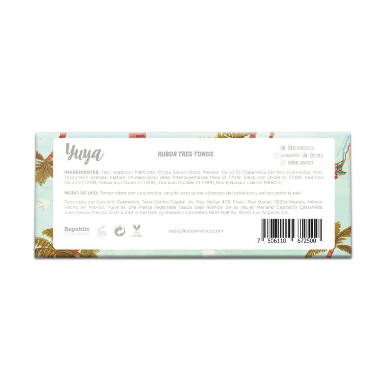 Yuya - Republic Cosmetics Paleta de Rubores Tres Tonos "Besos