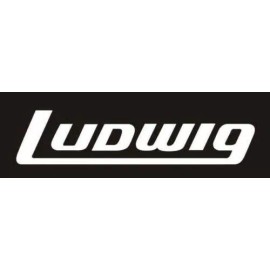 Ludwig 80s White Bass Drum Logo Vinyl Sticker 9" long. DIE CUT