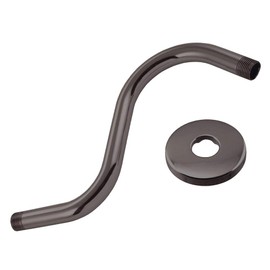 Westbrass 1/2" IPS x 8" S-Shaped Shower Arm and Flange, Oil Rubbed Bronze, D303-81-12