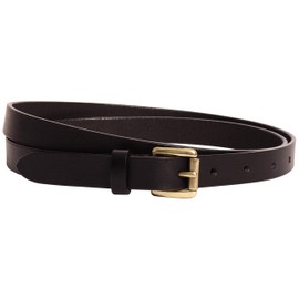 Gusti Sarina Women's Simple Slim Leather Belt with Golden Buckle Waist Belt Accessories, black