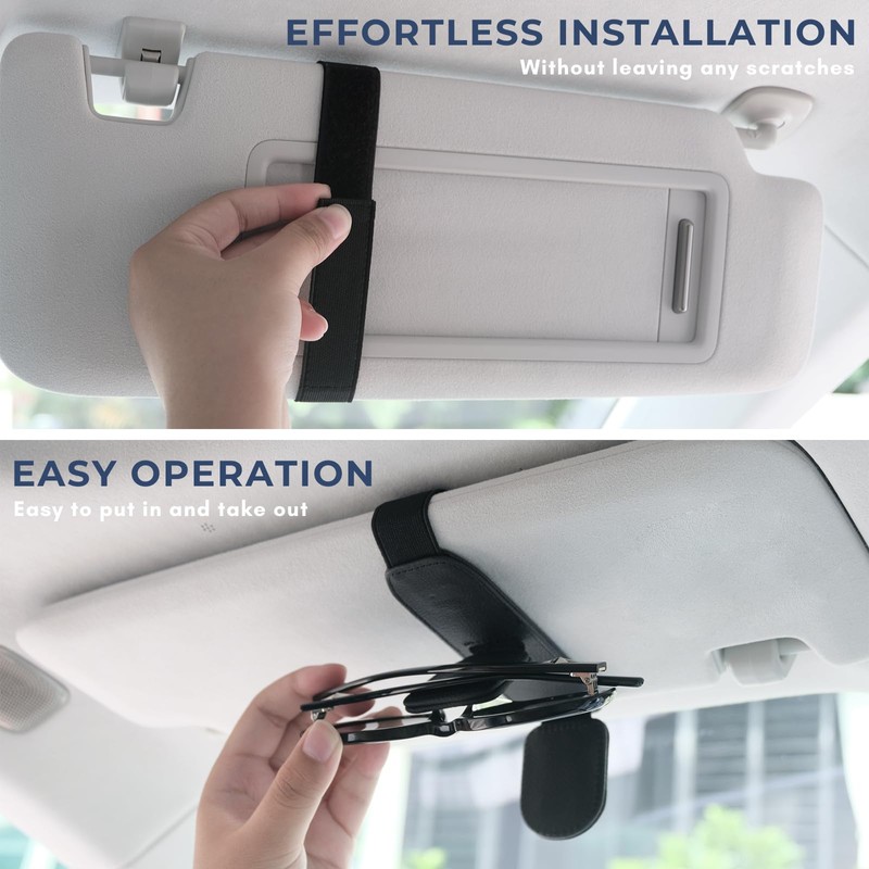 Ompellus Magnetic Sunglasses Holder for Car Sun Visor, Double Position