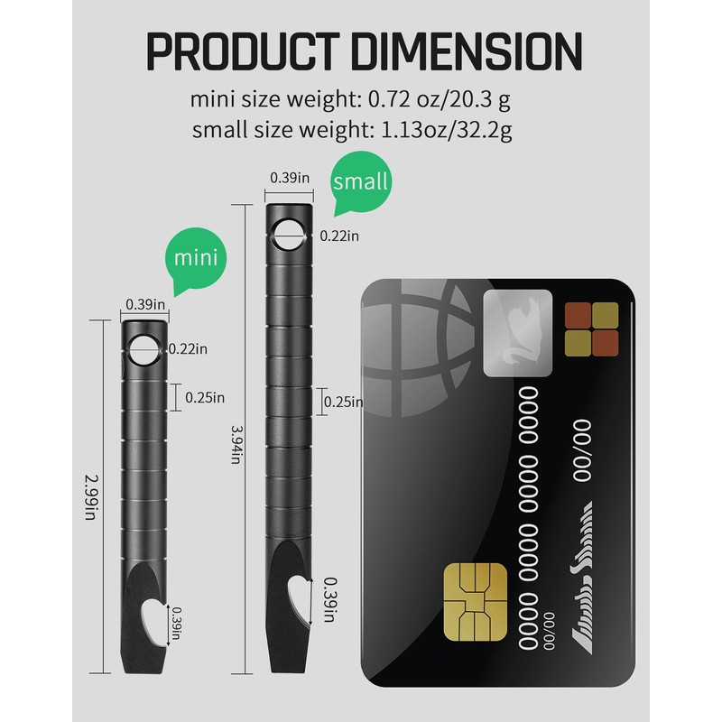 TISUR Keychain Pry Bar, Titanium Mini EDC Prybar Multitool with