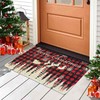 OUXIOAZ Buffalo Plaid Merry Christmas Doormat 17"x30"Red,Seasonal Snow Xmas Tree