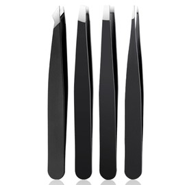 Professional Stainless Steel Tweezerss, Best Precision Tweezers for Eyebrows - Tweezers for Women, Ingrown Hair, Splinter, Blackhead - Tick Remover Pack of 4 (JB-tweezers-04)