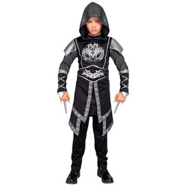 W WIDMANN MILANO Party Fashion - Children's Dark Knight Costume Black Medieval Soldier Ninja Warrior
