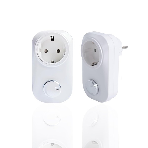 Bilihondim Steckdosendimmer, LED und Halogen Dimmer, Plug & Play Drehschalter
