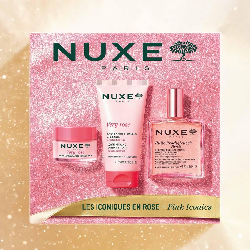 Nuxe Pink Iconics Floral Beauty Essentials Gift Set (£46.60 Value)