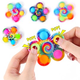 Effacera Fidget Spinner Bulk 4 Pack, Easter Basket Stuffers Sensory Pop Fidget Toys for Kids Adults, Fidget Spinners Anxiety Stress Relief, ADHD Autism Products for Girls Boys Birthday Gifts Classroom Prizes