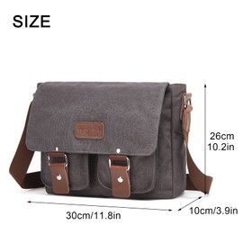 Rexmore Messenger Bag for Men, Canvas Satchel Shoulder Bag Vintage Crossbody 13.3Inch Laptop Bag