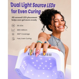 UV LED Nail Lamps for Gel Polish Long Battery Life Nail Dryer White