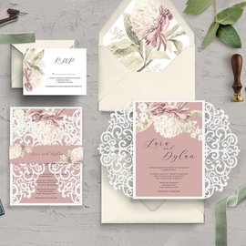Flower Border Metal Die Cuts,Wedding Invitation Lace Frame Cutting Dies Cut Stencils for DIY Scrapbooking Cards Decorative Embossing Paper Dies for Scrapbooking Card Making