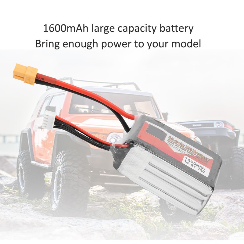 14.8V 4S 1600mAh 75C XT60 Plug RC Car Boat LiPO