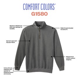 Comfort Colors Adult 1/4 Zip Sweatshirt, Style G1580, Blue Jean, 3X-Large