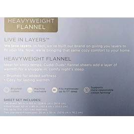 Cuddl Duds New - Cuddl Duds Queen Holiday Plaid Heavyweight Flannel Sheet Set