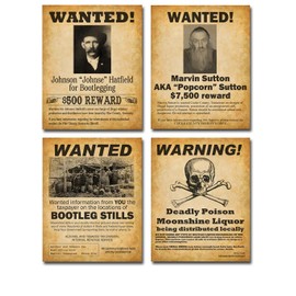 Bootleggers Art Prints - Set of Four Photos (8x10) Unframed - Great Gift for Home Brewers, Home Bars or Man Cave Decor