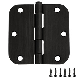 Door Hinges for Interior Doors 9-Pack 3.5-inch x 3.5-inch – Rounded 5/8-inch Radius Steel Door Hinge – Oil Rubbed Bronze – Fits Standard Doors – Design House 191114