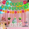 Hawaiian Party Happy Birthday Banner for Tropical Luau Party Palm