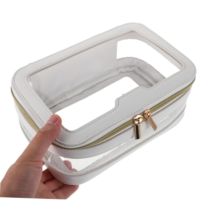 WOONEKY 1 Set Clear Travel Makeup Bag Cosmetic Organizer with