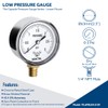 SENCTRL 0-3 Psi Low Pressure Gauge, Capsule Gauge, 2-1/2" Dial