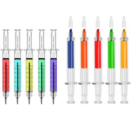 ASA TECHMED Syringe Nurse Pens & Syringe Highlighters – Novelty Medical Stationery Set, Perfect for Nursing School, Lab Techs, and Medical Professionals