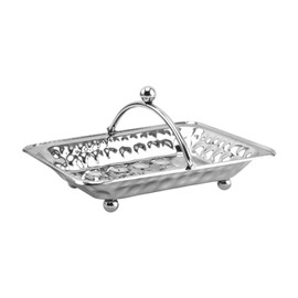 Fenteer Metal Vanity Tray Napkins Holder Portable Large Capacity Multipurpose Towel Tray Jewelry Plate for Makeup Home Use Cosmetics, Silver