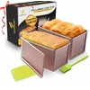Goodhoy 1lb+2lb set Nonstick Pullman Loaf Pan With Lid For