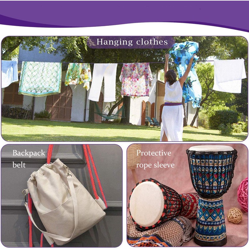 picoggo Soft Cotton Rope Multipurpose Durable Long Rope 10m Length