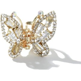 Jeweled Rhinestone Mini Butterfly Hair Claw Clip 1PC Small Grasping Clip Butterfly Hair Catch Clip Rhinestone Claw Sweet Pearl Accessories Hair