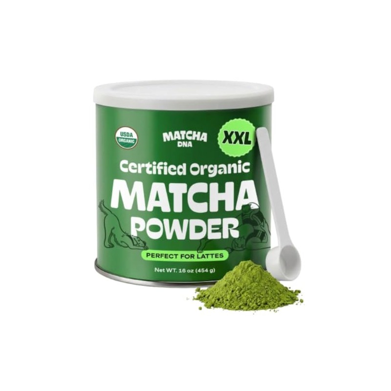 Organic Matcha Powder - 16oz Tin of Nutrient-Rich Green Tea