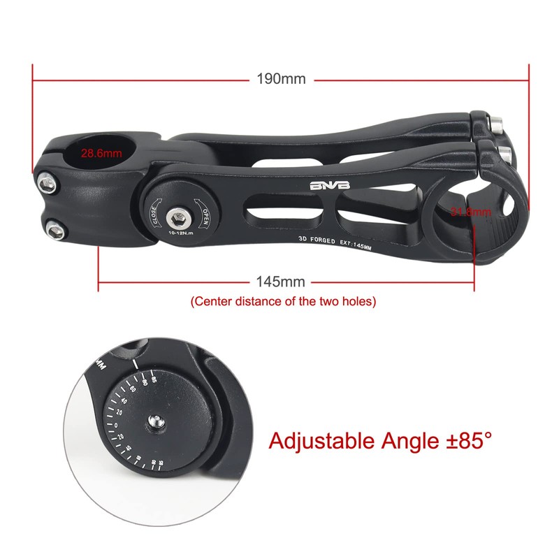 PLATTBK Bicycle Stem Adjustable Handlebar Riser Extension 31.8 mm ±