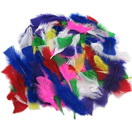 Collage crafts | Bright feathers | Assorted colours | 20 gram bag | Craft feathers