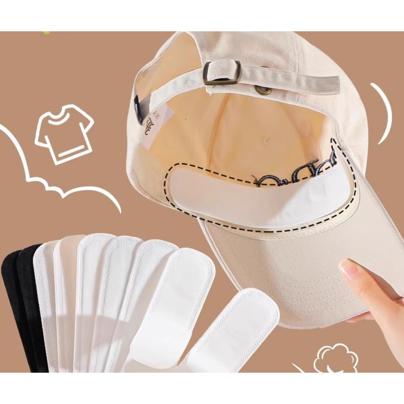 Erioctry 40PCS White Disposable Collar Protectors - Self-Adhesive Sweat Pads