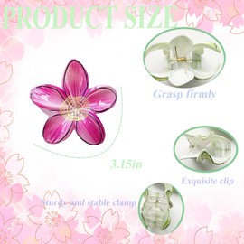 Flower Hair Claw Clips-6PCS for Thick Hair,Strong Hold Nonslip,Hawaiian,Cute Large Hair Clips,Banana Clip for Thin Hair,Hair Accessories for Women Girls Holiday Gifts