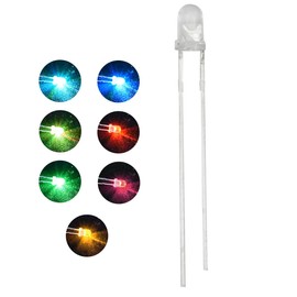 Innfeeltech 100pcs 3mm RGB LED Diode Light DC 3.0~3.4V, 20mA, Fast Flash LED, Coloured Flashing 3mm LED for DIY Projects