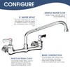 DUYWITE Wall Mount Kitchen Faucet, 8 Inch Center Commercial Faucet