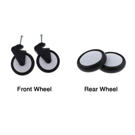 Pram Wheel 1 Pair Practical Stroller Heavy Duty Rubber Flexible Front and Rear 360 Degree Accessories Back for Yoyo for Vovo (Front Wheel)