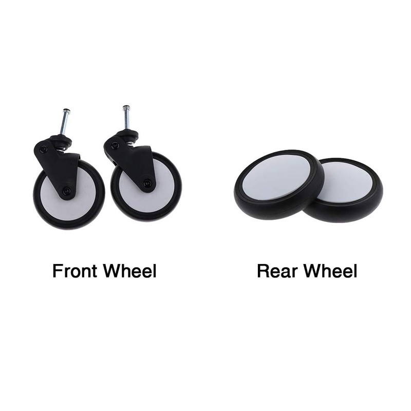 Pram Wheel 1 Pair Practical Stroller Heavy Duty Rubber Flexible