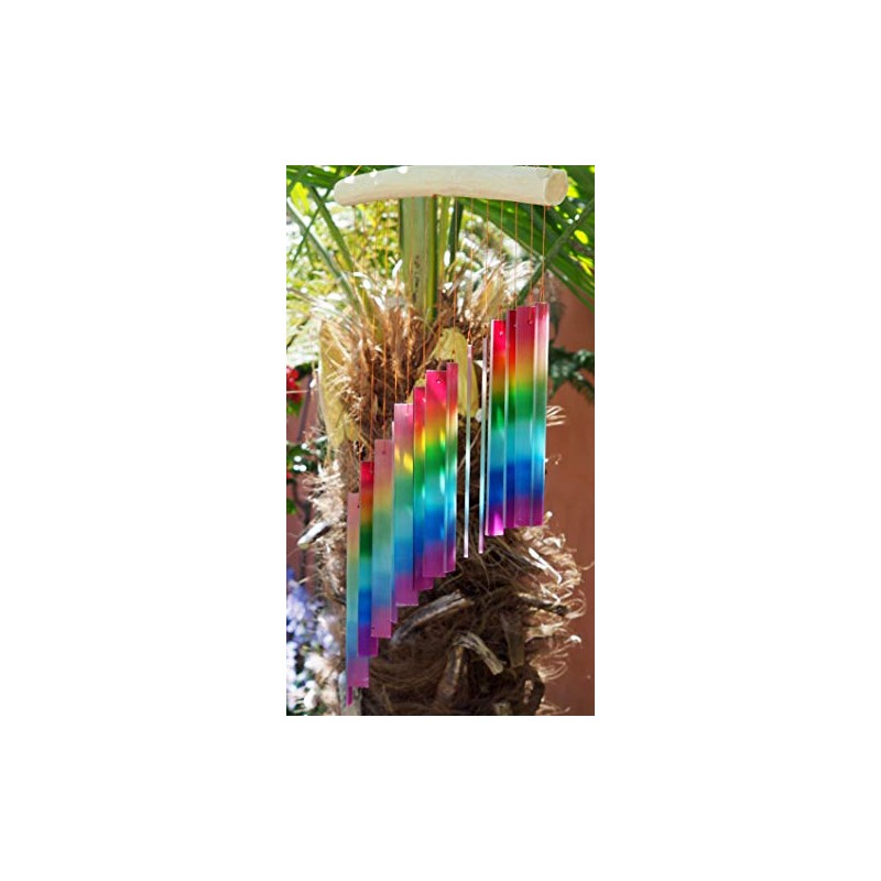 Sunlover Large Handmade Fair Trade Glass Wind Chimes - Rainbow