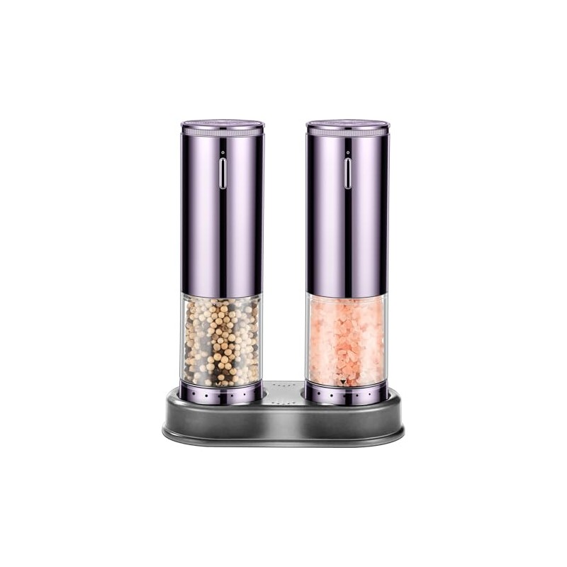 Electric Rechargeable Salt and Pepper Grinder Set with LED Light