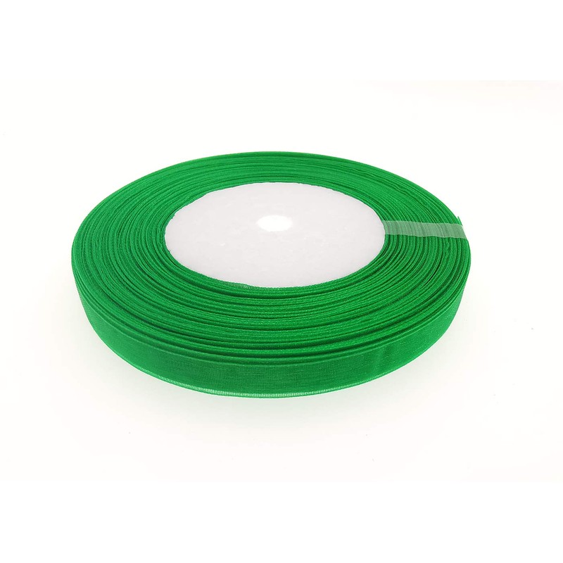 Dxeud - Cinta de organza transparente, Verde, 1/2" x 25
