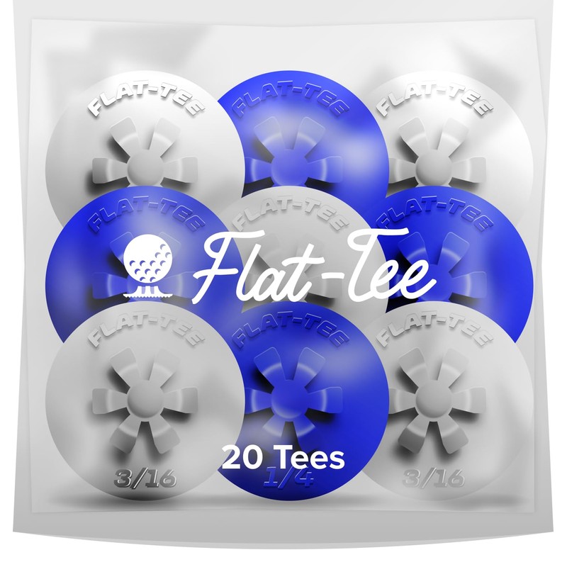 Flat-Tee Golf Tee (1/4" & 3/16" (4.76mm & 6.35mm), Red/White/Blue)
