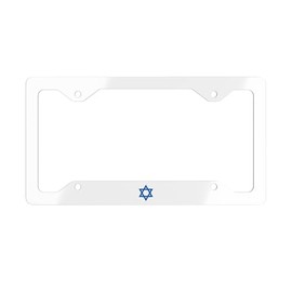 Star of David License Plate Frame Support Israel Judaism Car Accessory