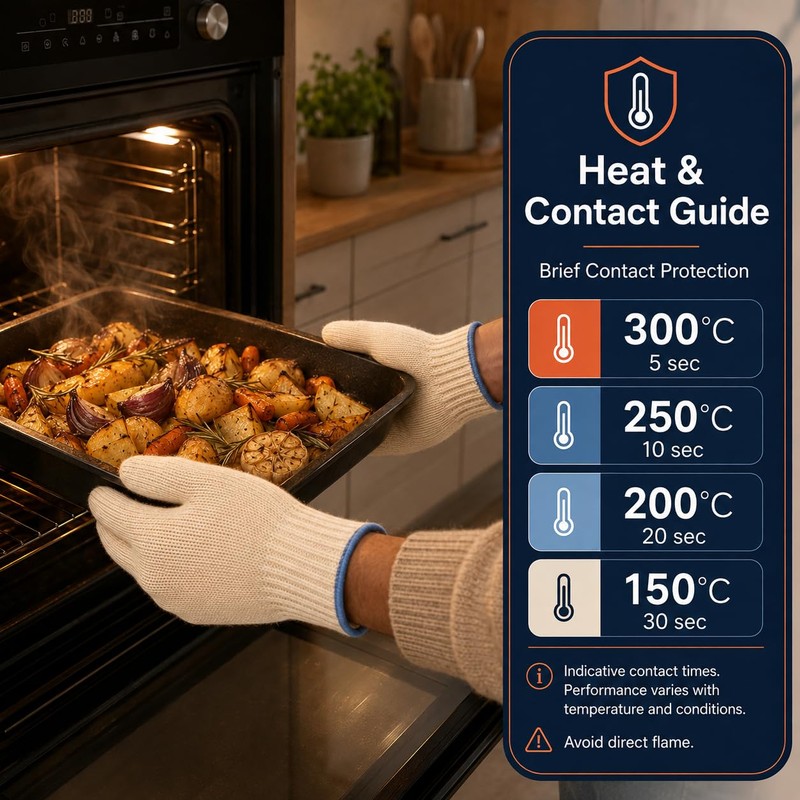 Nestvibe Oven Gloves Heat Resistant with Fingers for BBQ and