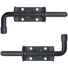 2 PCS Heavy Duty Spring Bolt Latches Black Spring Gate Latch,Spring Loaded Door Latch