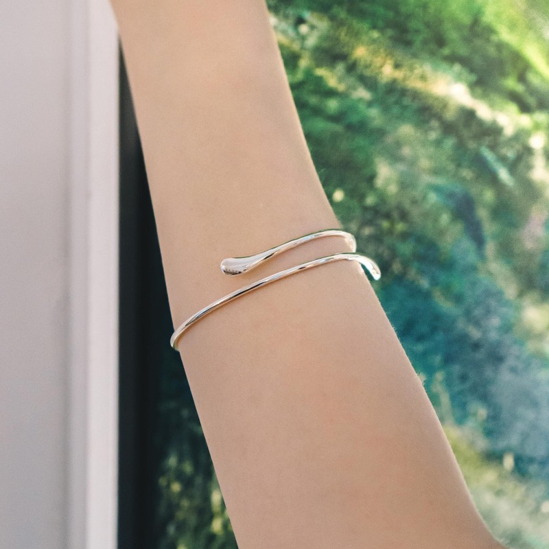 Philip Jones Silver Plated Teardrop Bangle